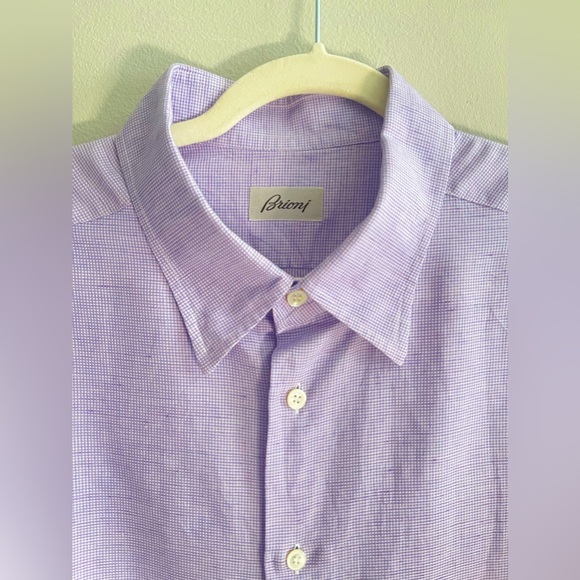 Brioni Purple Button Down Shirt - Picture 1 of 7